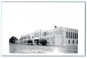 Washington Iowa IA Postcard RPPC Photo Stewart School Building Campus c1940's