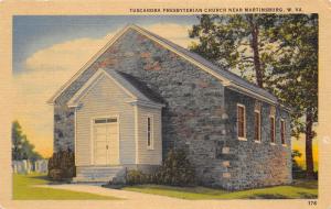 Martinsburg West Virginia 1940s Linen Postcard Tuscarora Presbyterian Church