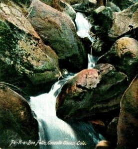 1900s Pe-K-A-Boo Falls, Cascade Canon, Colorado PC Waterfall Pine Manitou A196