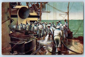 Bangor Ireland Postcard Cleaning Up After Coaling at Ship 1905 Oilette Tuck Art