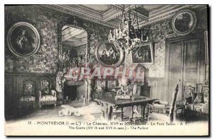 Old Postcard Montresor I and L the XV and XVI century Chateau little salon