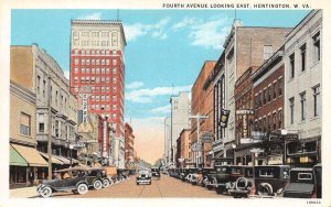 Huntington West Virginia Fourth Avenue Looking East Vintage Postcard AA60805