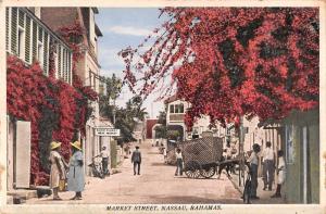 Nassau Bahamas birds eye view Market Street antique pc Y15048