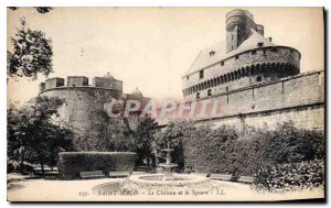 Postcard Old St Malo Le Chateau and Square