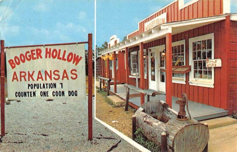 Harrison Arkansas Booger Hollow Street View Vintage Postcard K90905