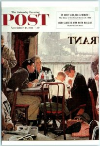 M-14628 Saying Grace By Norman Rockwell The Saturday Evening Post