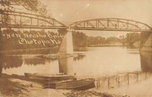 Chetopa Kansas New Neosho Bridge Real Photo Antique Postcard K55373