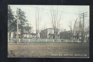 SEDALIA MISSOURI MK&T KATY RAILROAD HOSPITAL DENISON IOWA MO VINTAGE POSTCARD