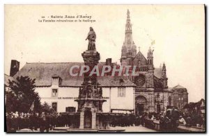 Old Postcard Sainte Anne D & # 39Auray Miraculous Fountain and the Basilica