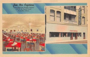 Evansville Indiana Jim Nix Cafeteria Multi-View Linen Vintage Postcard U3591