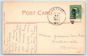 STRONG, Maine ME ~ STRONG HIGH SCHOOL 1909 Franklin County  Postcard