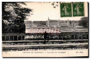 Old Postcard Chateau de Chantilly View from Verugadin