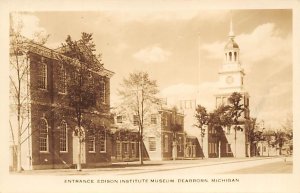 Edison Institute Museum Entrance, Real Photo Dearborn MI 