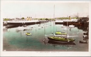 Victoria BC Inner Harbour ShipS Boats Unused Gowen Sutton RPPC Postcard E78