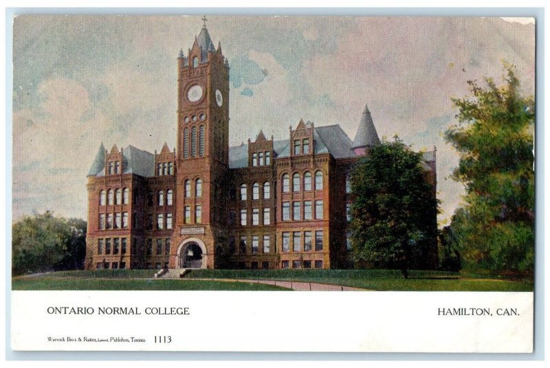 c1905 Ontario Normal College Hamilton Ontario Canada Antique Postcard
