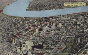 Louisiana New Orleans Downtown From The Sky USA Vintage Postcard