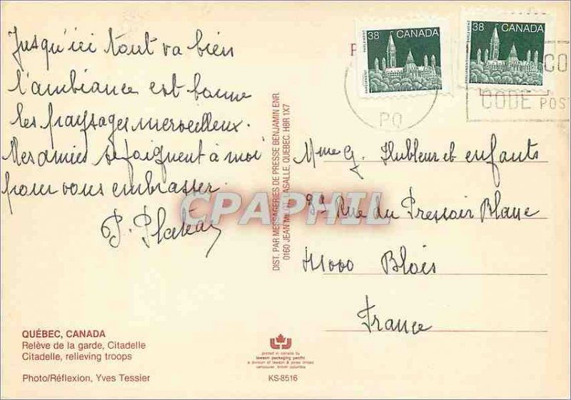 Postcard Modern Quebec Militaria