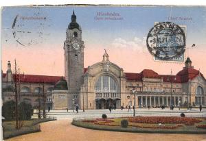 B93388 wiesbaden gare principale railway station germany