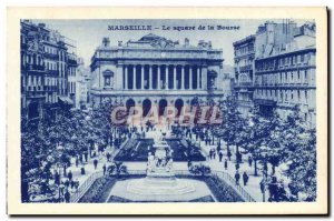 Old Postcard Marseille Square De La Bourse