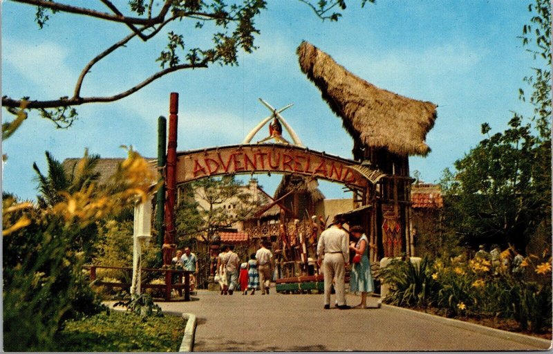 Vtg California CA Disneyland Entrance to Adventureland 1950s View Postcard