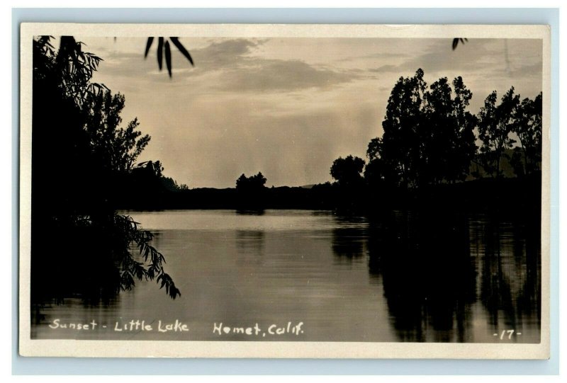 C.1910 RPPC Sunset Little Lake Hemet, CA Real Photo Photo Postcard F96