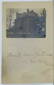 Missouri RPPC Large Victorian Home c1907 to St Louis Real Photo Postcard K11