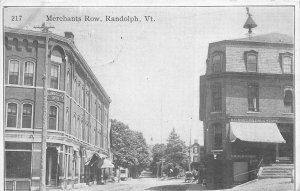 Randolph Vermont 1910 Postcard Merchants Row Drug Store