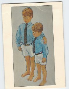 Postcard Two Boys Standing Portrait Representatives Inc Ad