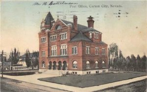 Post Office CARSON CITY Nevada 1909 Hand-Colored Vintage Postcard 