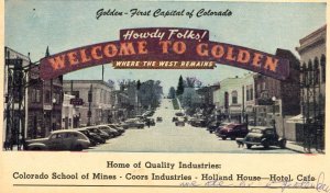 Postcard Welcome to Golden, CO.          aa6