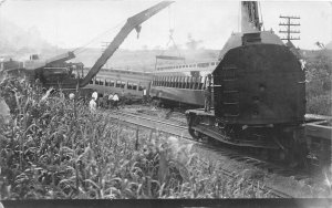 J29/ Panama Railroad RPPC Postcard c1910 Railroad Wreck Disaster Crane 223