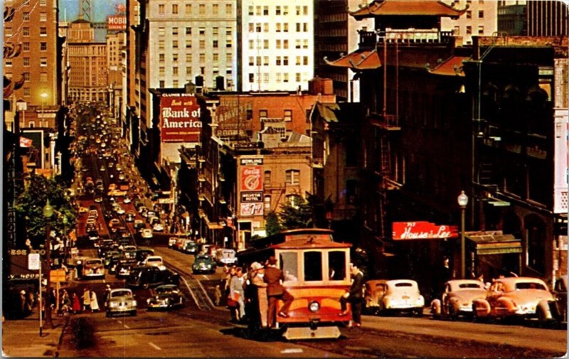 San Francisco Cable Car California CA Postcard VTG UNP Mike Roberts Vintage 