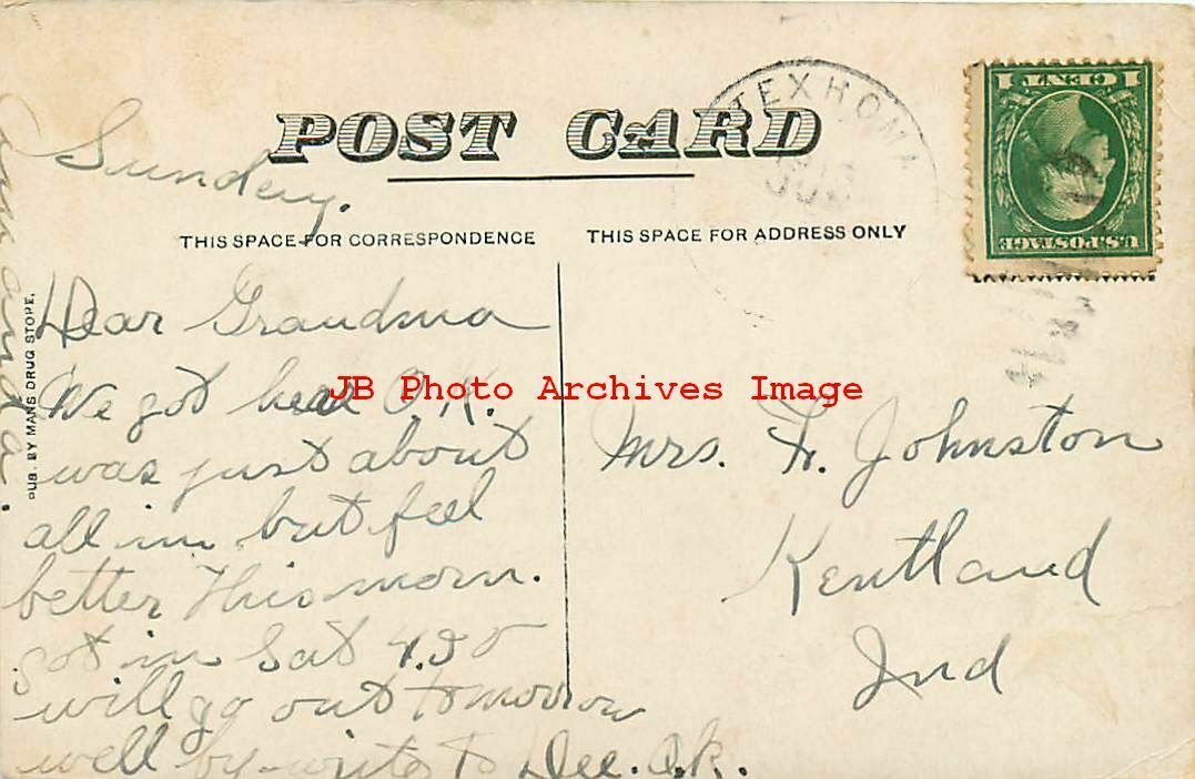 OK, Texhoma, Oklahoma, Public School Building, Exterior View,Mans Drug