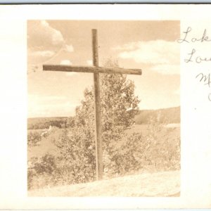 c1940s Boyne Falls, MI RPPC Lake Louise Real Photo Methodist Christian Camp A127