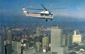 Chicago, IL Helicopter Airways, Sikorsky S-58C ,O'hare to Downtown, Old Postcard