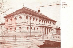 Vintage Postcard 1900's Public Library Central Building Providence Rhode Island