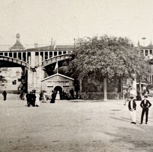 Bordeaux France Lormont Railway Bridge Market Square 1910s Postcard PCBG12A