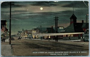 CEDAR FALLS IA RAILROAD STATION RAILWAY TRAIN DEPOT ANTIQUE POSTCARD