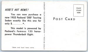 CAR Auto Advertising   1952 PACKARD 200 TOURING SEDAN    Postcard
