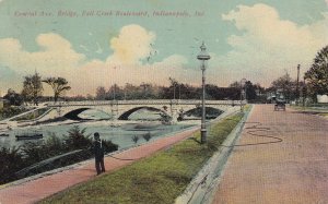 INDIANAPOLIS, Indiana, PU-1913; Central Avenue Bridge, Fall Creek Boulevard