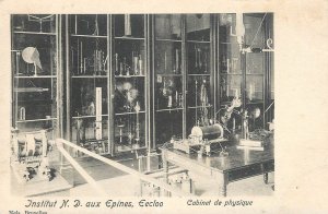 Belgium Eecloo Eeklo Institute Notre Dame aux Epines, physics laboratory 1900s