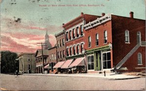 Postcard Sunset on Main Street from Post Office in Smethport Pennsylvania~137313 