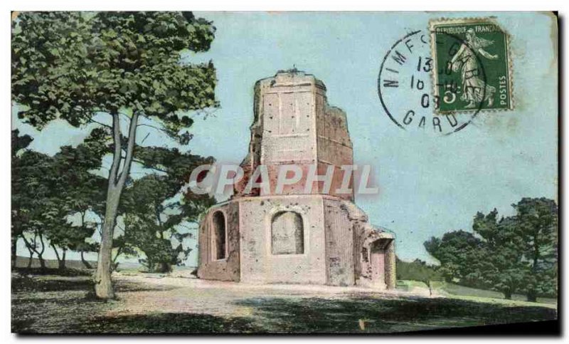 Old Postcard Nimes the square tower