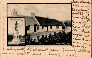 Tucks 2820 Ayrshire, Robert Burns Cottage, Statue UDB Vintage Postcard J55