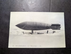 Mint France Postcard Dirigible Airship Ville De Paris Zeppelin French Aviation