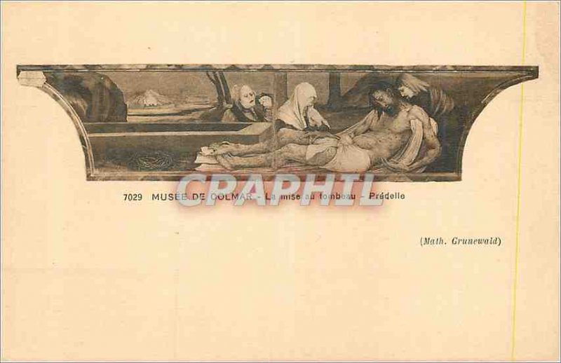 Old Postcard Museum of Colmar Focus PREDELLA Tomb (Math Grunewald)