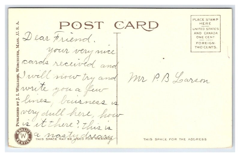 Gaskill Field House Worcester Academy Athletic Grounds Worcester Mass. Postcard