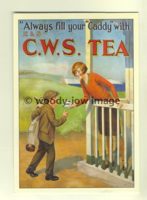 ad3304 -C.W.S Tea Boy being handed a C.W.S Brew  Golf - Modern Advert Postcard