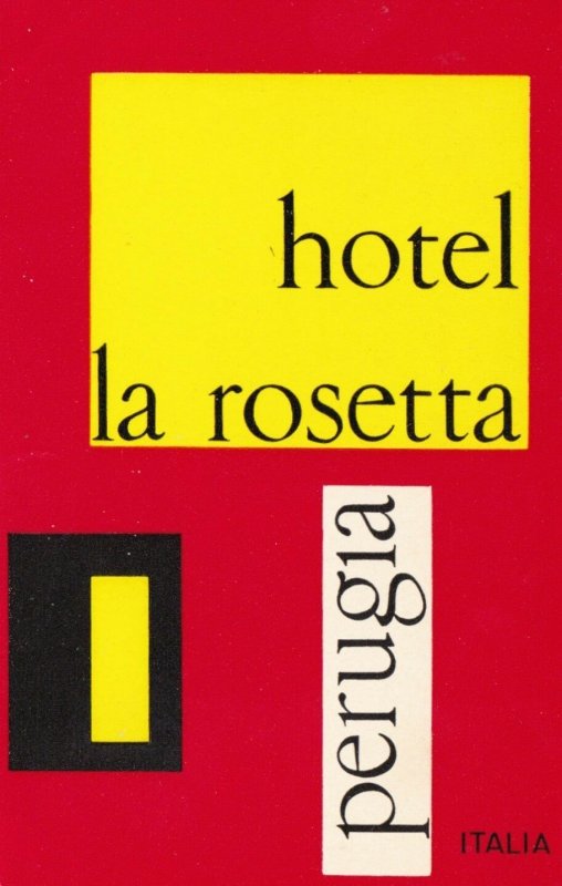 Italy Perugia Hotel La Rosetta1060 Vintage Luggage Label sk1060