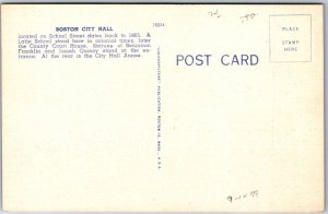 VINTAGE POSTCARD BOSTON CITY HALL (BUILT 1865)
